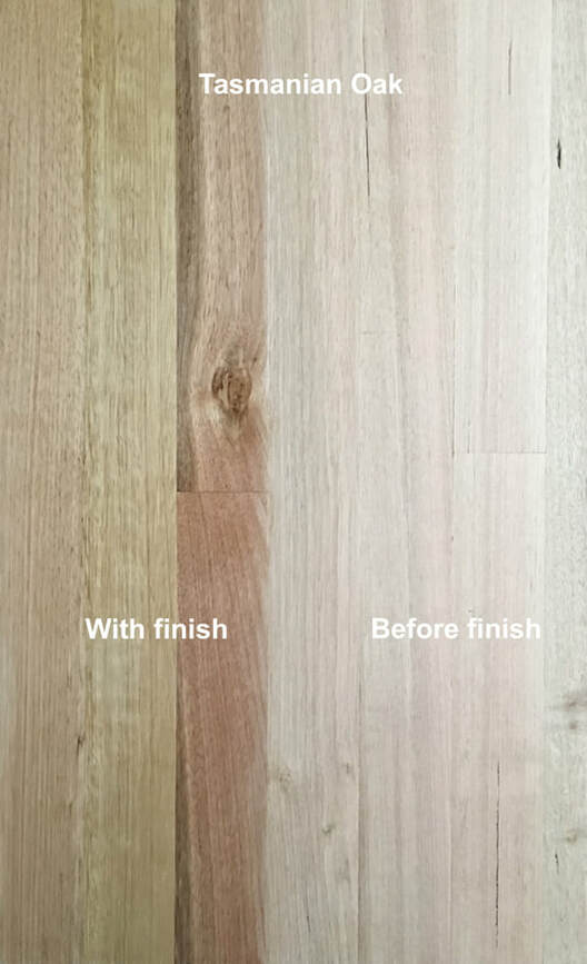 Picture: Tasmanian Oak flooring with and without finish. This blonde Eucalyptus wood also known as Victorian Ash or Mountain ash is prized for the calms. light, Scandinavian appeal of its colors and grain.© 